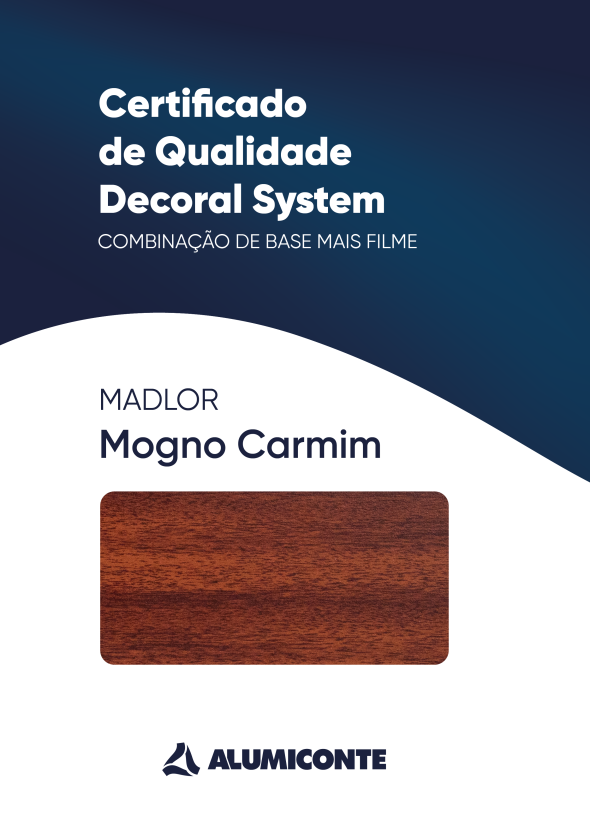 Certificado de Qualidade Madlor Mogno Carmim